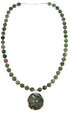 Southwest Unakite Sterling Silver Bead Necklace RX114741